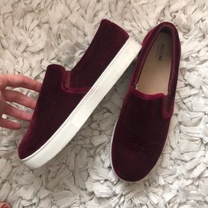 Mossimo Wine Velvet Slide On Sneakers